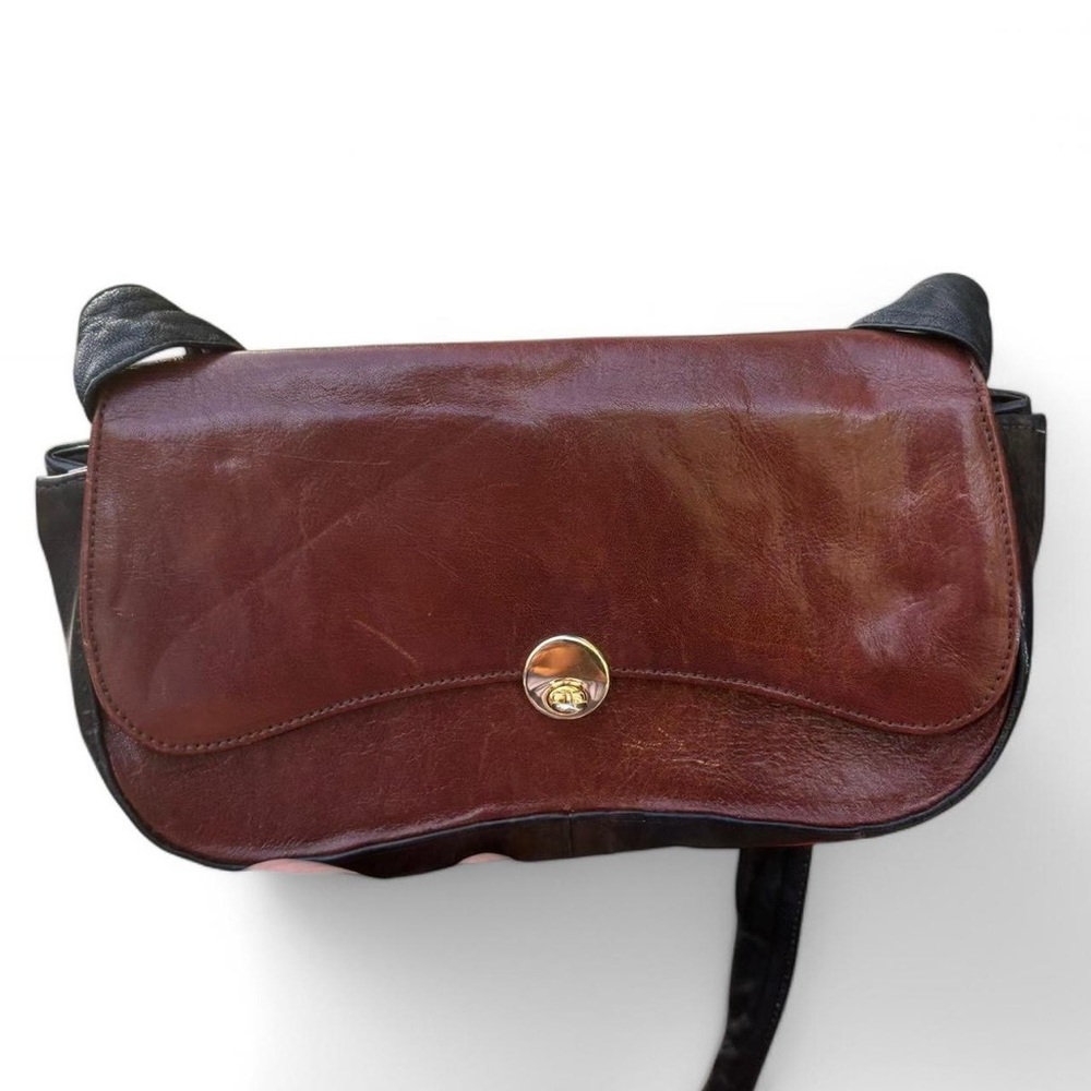 Elegant Vintage Brown Leather Shoulder Bag - Picture 3 of 7